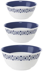 STEFANPLAST Plastová miska Tosca, biely/modrý set 3ks bez veka