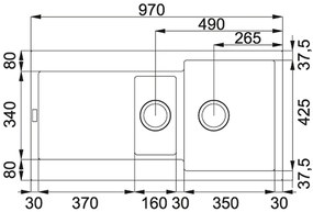 Franke Maris MRG 651, 970x500 mm, Fragranitový drez, onyx 114.0250.550