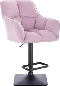 LuxuryForm DESIGN Barová stolička AMALFI VELUR na čiernej hranatej podstave - levanduľa