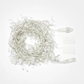 DECOLED Světelný řetěz s krystalky, 8 m, 80 ledově bílých diod, Eco Fix, 36V