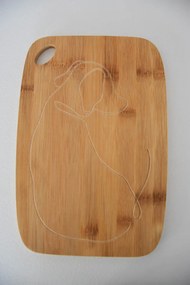 Bambusová doštička s motívom psa - 30 x 20 cm