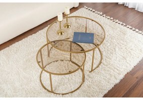 Súprava konferenčných stolíkov Aurum Gold and Bronze 80 cm, 2 ks