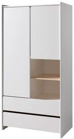 Biela detská šatníková skriňa Vipack Kiddy, 90 x 180 cm