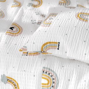 Goldea detské krepové obliečky - maľované dúhy 140 x 200 a 70 x 90 cm