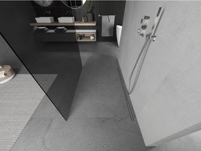 Mexen Kioto, priechodná sprchová zástena 100 x 200 cm, 8mm šedé sklo, 2x chrómová stabilizačná rozpera, 800-100-002-01-40