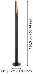 Eglo 900877 - LED Stojacia lampa BARBOTTO 1xGU10/4,5W/230V čierna/hnedá