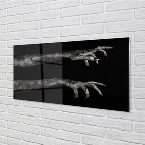 Obraz plexi Čierne pozadie špinavé ruky 125x50 cm