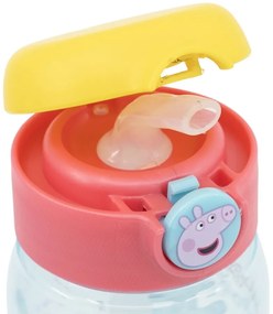 Plastová fľaša na pitie so slamkou a viečkom Prasiatko Peppa - 510 ml