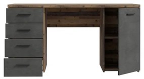 Písací stôl ARENO hnedá/grafit