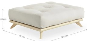 Podnožka s modrým poťahom Karup Design Senza Natural/Petrol Blue