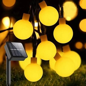 LED solárny dekoračný reťazec 50xLED/8 funkcií 500 mAh 9,5 m IP67 teplá biela