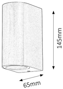 Rabalux 8034 - Vonkajšie nástenné svietidlo CHILE 2xGU10/35W/230V