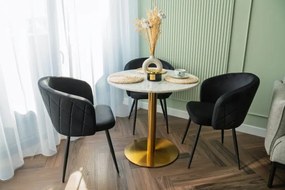 Jedálenská stolička HAMPTON zamatová, čierna