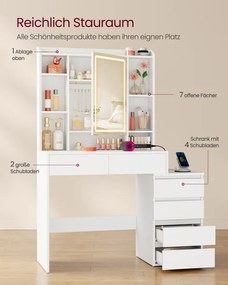 Toaletný stolík so zrkadlom a LED osvetlením RDT144WB01