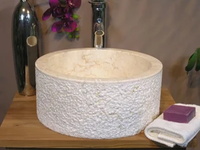 Indera Mieru 509 Ø40 cm Cream Umývadlo z prírodného kameňa