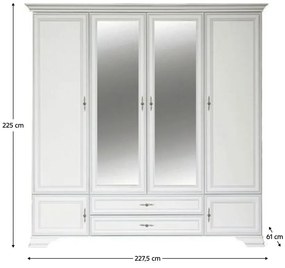 Šatníková skriňa Kuito SZF6D2S (alpská biela). Vlastná spoľahlivá doprava až k Vám domov. 1119568