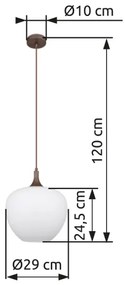 Globo 15548H1C - Luster na lanku MAXY 1xE27/60W/230V biela/hnedá