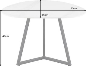 Keramický konferenčný stolík Paquita 70 cm biely