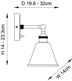 Endon 98716 - Nástenné bodové svietidlo HALLE 1xE14/40W/230V, lesklý chróm