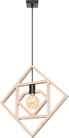 Závesné svietidlo Caro, 1x drevené tienidlo