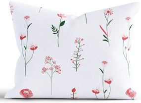 Bavlnená obliečka na vankúš Renforcé 70 × 90 cm - Vlčie maky bielé