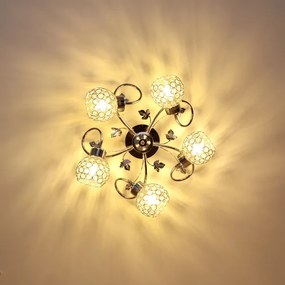 Prisadený luster SOPHIA 5xE27/15W/230V lesklý chróm/číra