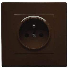 GP-1LZ Zásuvka jednoduchá s uzemnením hnedá