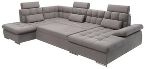 Sivá rozkladacia/s úložným priestorom rohová pohovka (ľavý roh/do "U") Merkur – Ropez