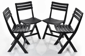 Záhradné skladacie stolička FOLDI 4 ks — antracit, plast