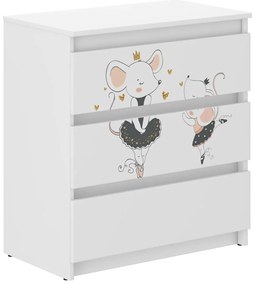 Komoda do detskej izby s myškou 76x40x70 cm