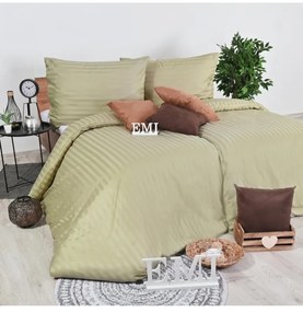 Obliečky damaškové hnedo-olivové EMI, Predĺžený set jednolôžko obsahuje 1x 140x220 + 1x 70x90