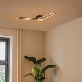 Stropné svietidlo predĺžené čierne 3-stupňové stmievateľné - Plazas Novo