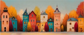 Obraz - Jesenná dedina (120x50 cm)