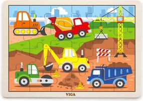 Puzzle na podstavci Viga 51463 24 dielikov - na stavbe