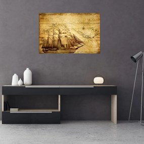 Obraz - Stará mapa (90x60 cm)