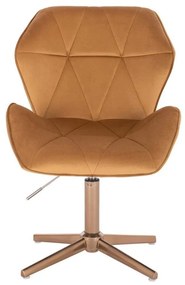 LuxuryForm DESIGN Stolička MILANO MAX VELUR na zlatom kríži - hnedá