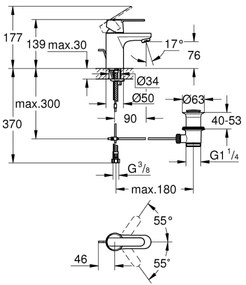 GROHE 32883000 - Umývadlová batéria GET, veľkosť S, lesklý chróm