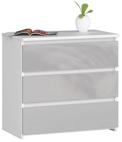 Nočný stolík CL3 60 cm biely / metalický, lesk