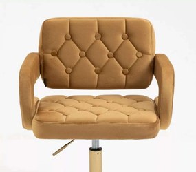 LuxuryForm DESIGN Kreslo ADRIA VELUR na zlatom kríži - hnedé