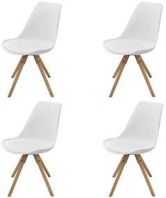 Jedálenské stoličky 4 ks biele umelá koža 243883