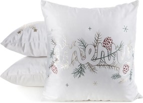 VIANOČNÁ DEKORAČNÁ OBLIEČKA NA VANKÚŠ MERRY1 45X45 CM VZOROVANÁ