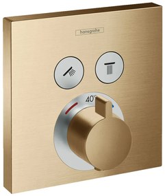 Hansgrohe Shower Select, termostatická batéria pod omietku na 2 spotrebiče, kefovaný bronz, HAN-15763140