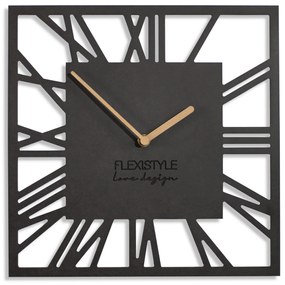 Nástenné hodiny loft piccolo štvorcové 30cm, čierna z219b