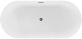 Mexen Paola, voľne stojaca vaňa, drážkovaná, 170 x 80 cm, biela matná, grafitová matná, 52721708001-95