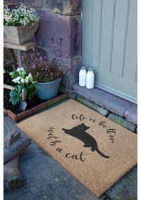 Rohožka z kokosového vlákna 40x60 cm Life Is Better With a Cat – Artsy Doormats