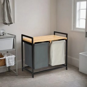 Kôš na bielizeň HANOI čierny DUO COLOR 80 l