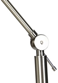 Moderná stojaca lampa oceľ s tienidlom čierny ľan 45 cm - Editor