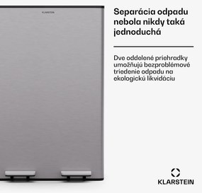 Klarstein EcoVista, odpadkový kôš s kompostérom, 60 l + 3 l/kôš + kompostér, Soft-Close