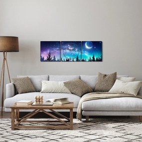 Obraz - Mliečna dráha (s hodinami) (90x30 cm)