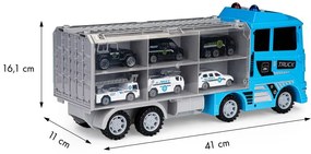 EcoToys Odťahovka s autíčkami 6 policajných vozov HC484969